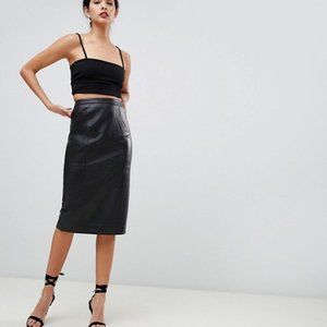 ASOS Collection | Leather Midi Pencil Skirt